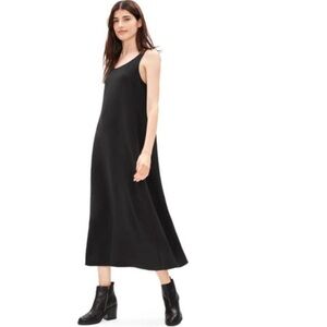 Eileen Fisher Black Silk Maxi Dress